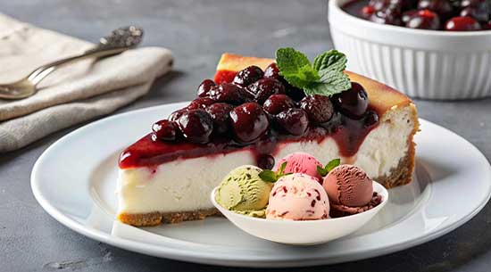 Black Raspberry Cheesecake with Ice Cream