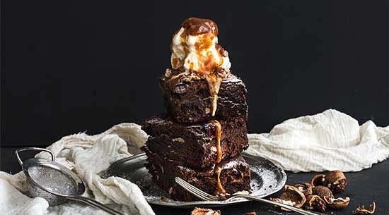 Chocolate Brownie Fudge with Ice Cream