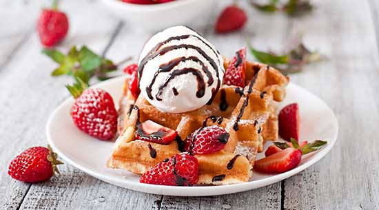 Waffles with Ice Cream