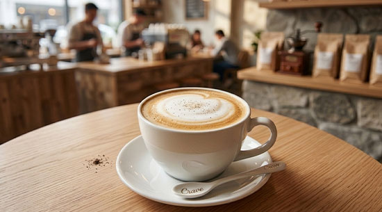 Crave Vanilla Latte of Craveables Cafe